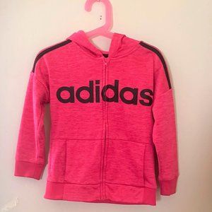 Adidas Size 5 girls hoodie hot pink & blck